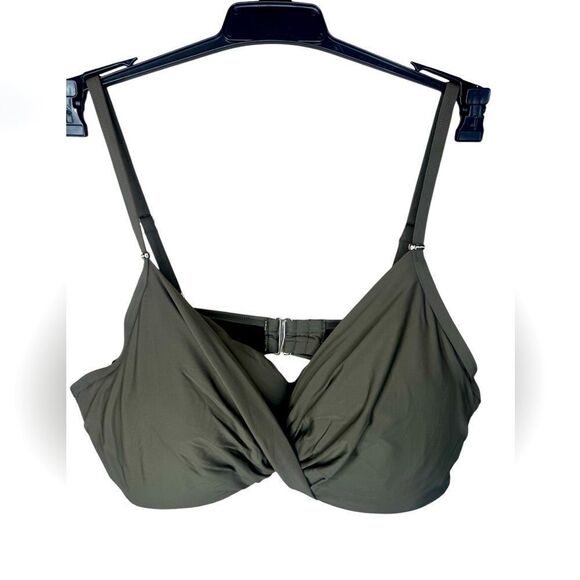NWT Calvin Klein Women's Olive Green BIKINI top size XL & XXL - Picture 2 of 9